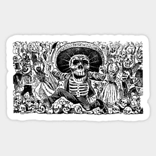 Calaveras Oaxaquena | Skeletons | Skulls | Day of the Dead | Dia de los Muertos | Posada | Circa 1852-1913 | Sticker